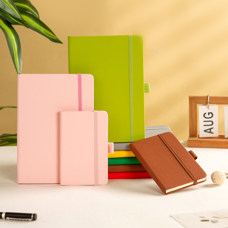 NOB002 PU notebook with elastic band