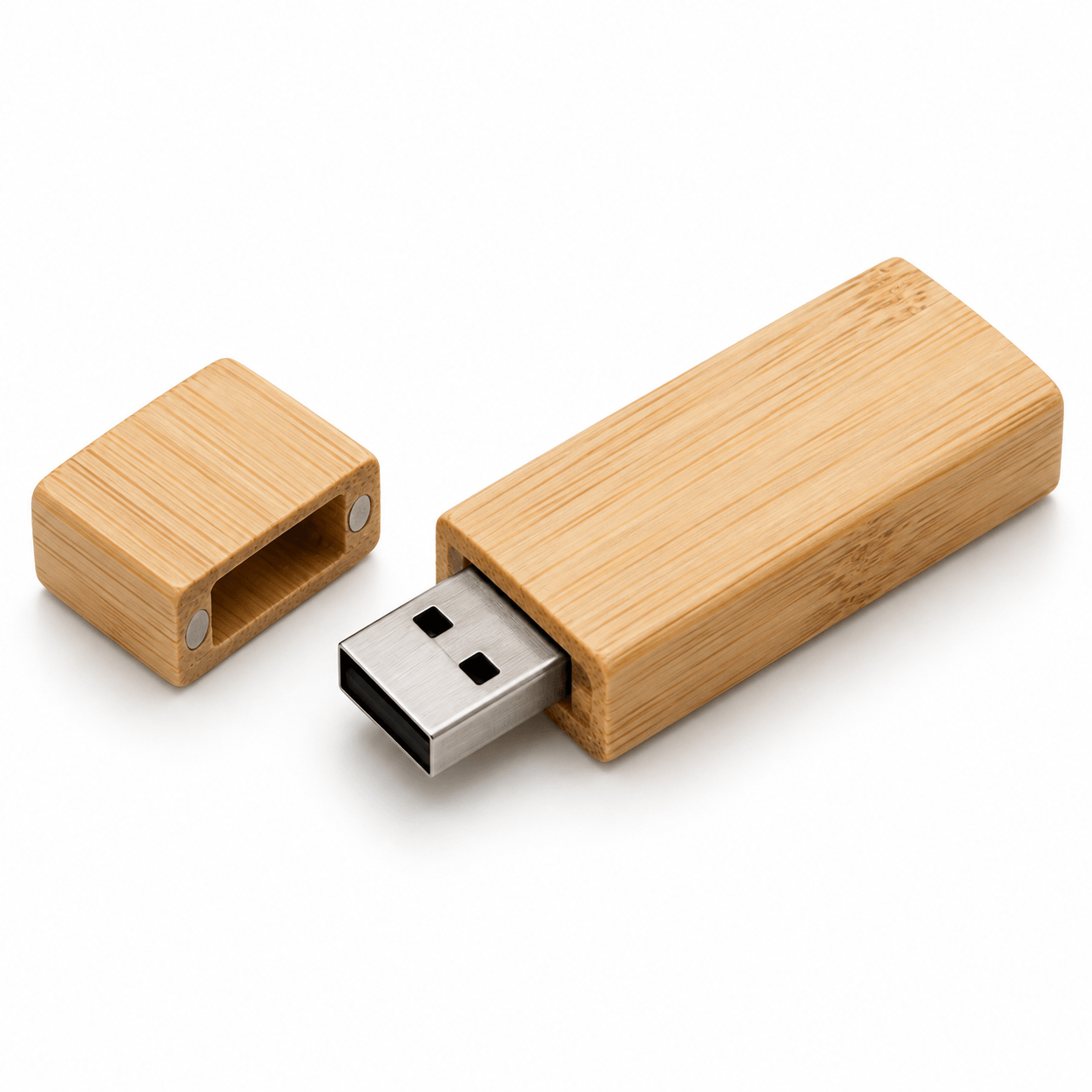USD008 Bamboo Magnetic Cap USB Flash Drive