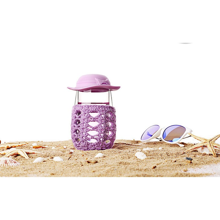 HH0039 Cute hat double layer glass cup