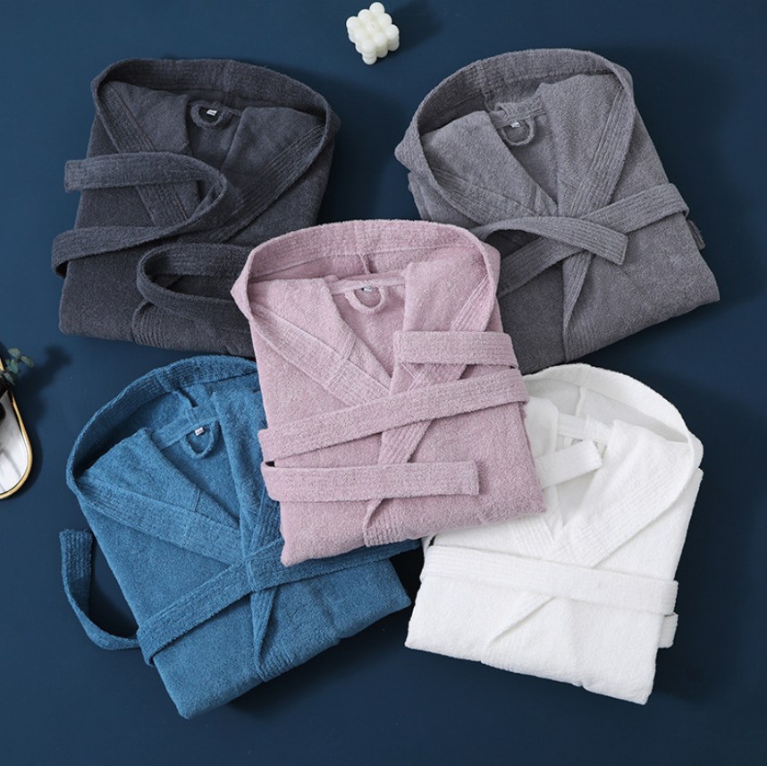 CLOW016 Cotton bathrobe with cap