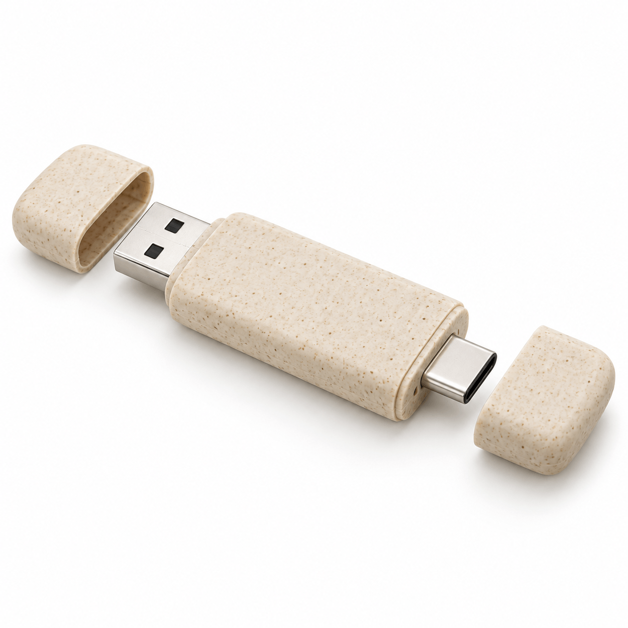 USD007 Eco Wheat Straw Dual USB Flash Drive