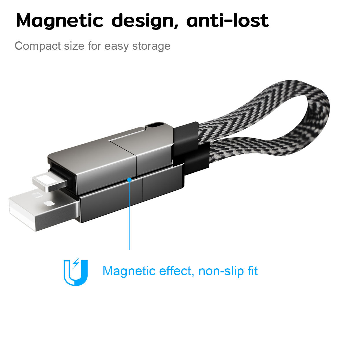 CH003 Multi Charging Cable Magnetic Keyring